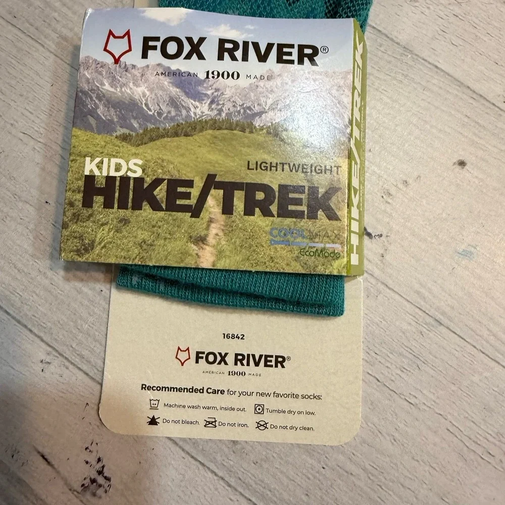 Fox River Kids Hike Trek light Weight Crew Socks Size small kids shoe 9-11.5 NEW